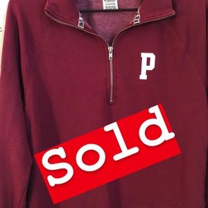 Victoria Secret Pink half zip-up sweatershirt